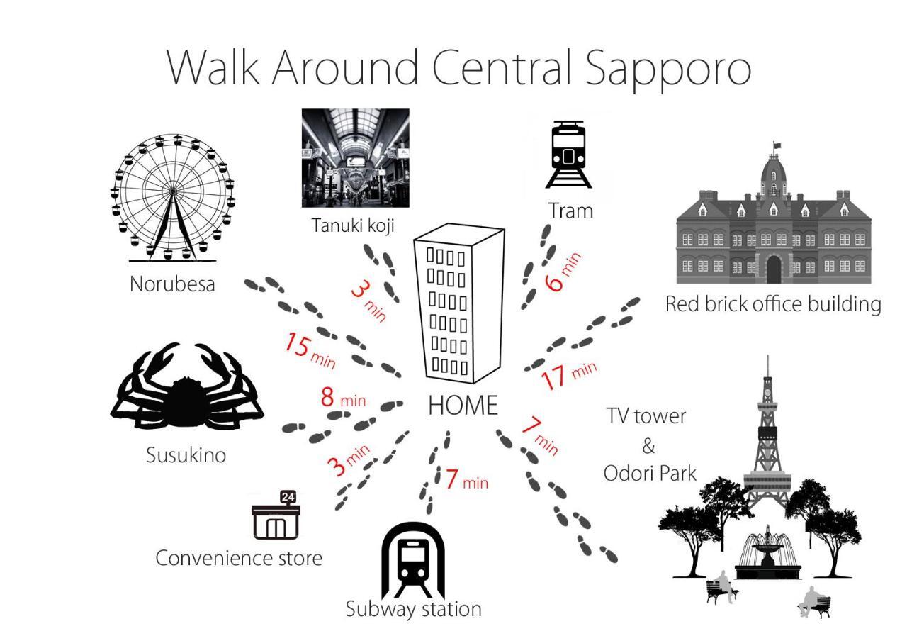 Apartmán Ogisaka Minami 3 Jo Sapporo Exteriér fotografie